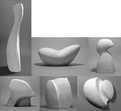 small sculptures by Martin Webster at Upstairs Artspace 2008